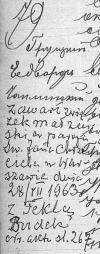 adnotacja o ślubiue na metryce urodzenia 79 Edward Czapliński s. Kacpra i Weroniki Kucharczyk 15 październik 1902
